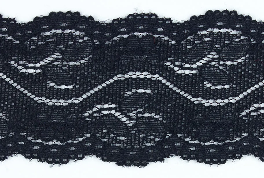 1 1/2" Black Stretch Lace