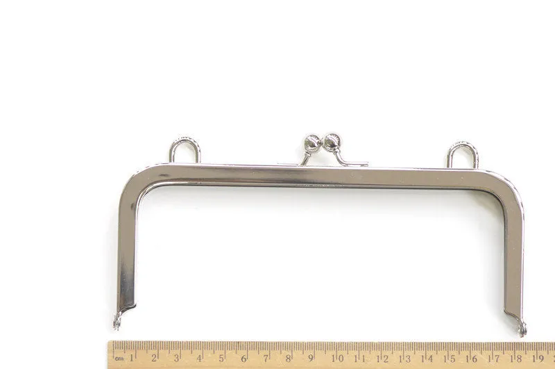 18 x 7.5cm ( 7" x 3" ) Silver Purse Frame Handle Purse Frame