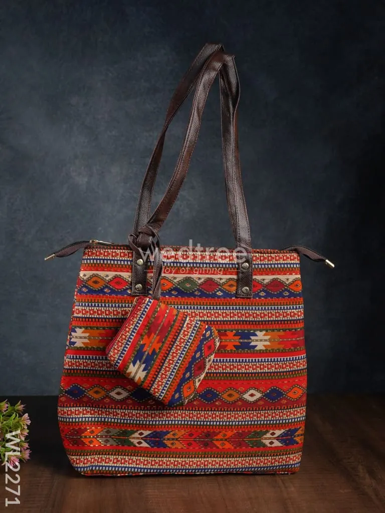 2 in 1 hand bag & clutch hand purse - Ikkat - WL2271