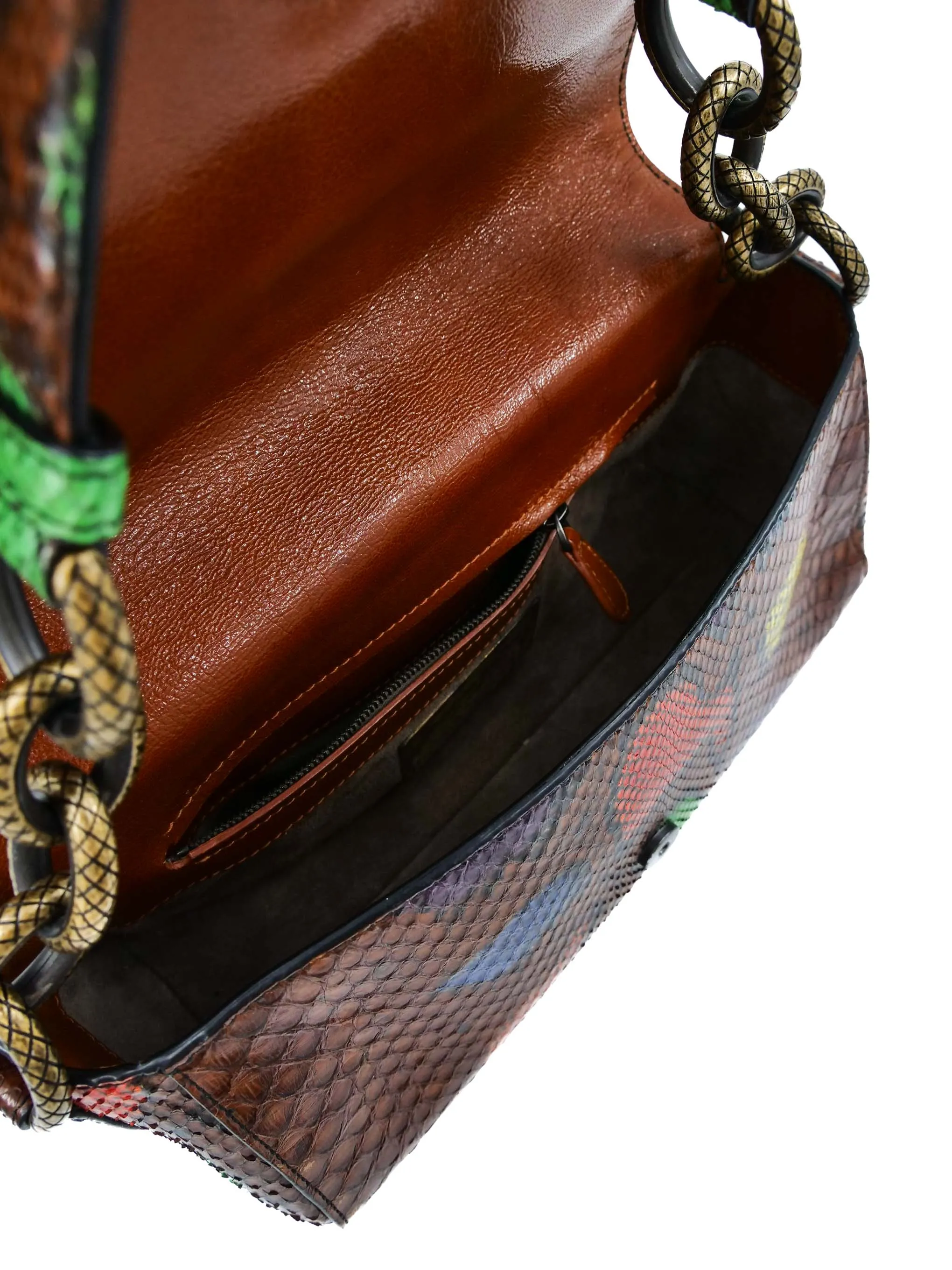 2017 Bottega Veneta Multicolor Snakeskin Chain Bag