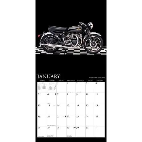 2025 Classic Motorcycles Wall Calendar