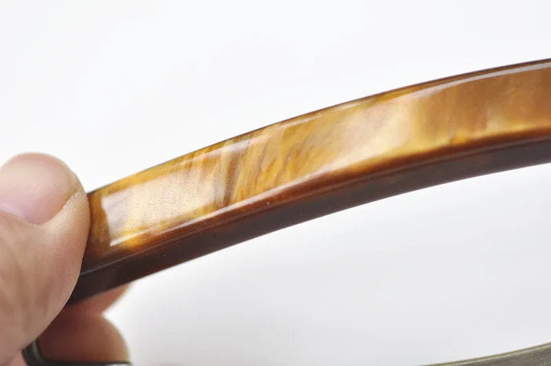 20.5cm  ( 8") Antique Bronze/ Light Gold Metal Glue-In Purse Frame / Handle Purse Frame