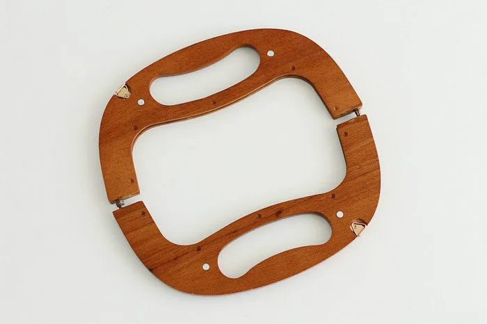 25cm (10") Retro Purse Frame Large Wood Handle Purse Frame With Screws Pick Color