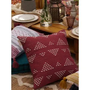 Atrisuta Solids Cushion Cover (Muted Scarlet)