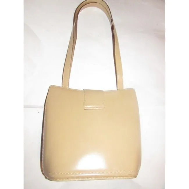 Bally Bucket Bag Xl Handle Two Strap With Double B Logo Accent Beigetan Leather Satchel