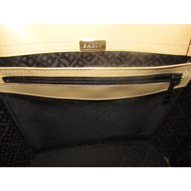 Bally Bucket Bag Xl Handle Two Strap With Double B Logo Accent Beigetan Leather Satchel