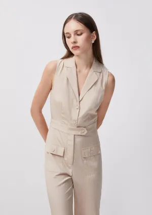 Beachside Oasis Sleeveless Jumpsuit