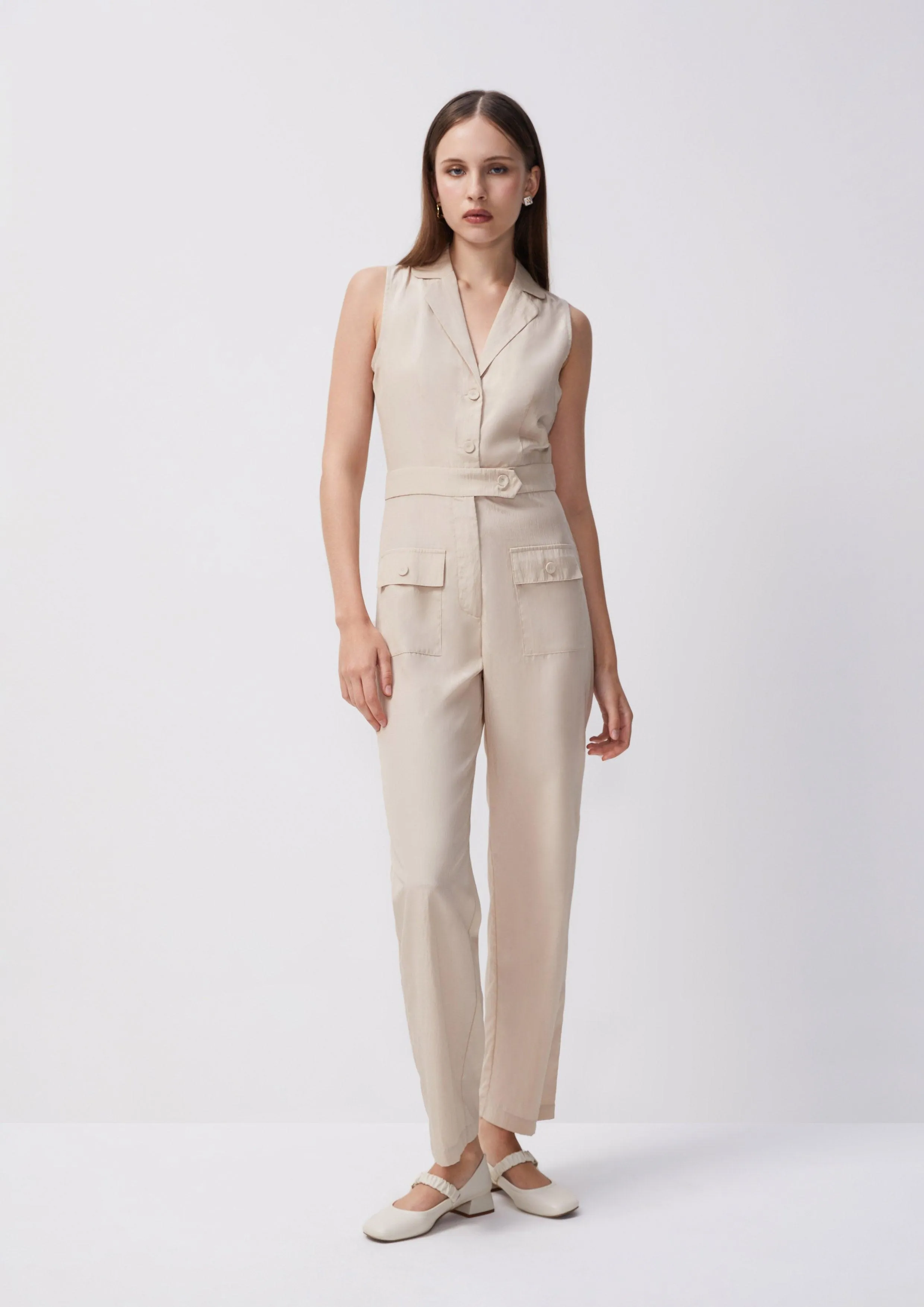 Beachside Oasis Sleeveless Jumpsuit
