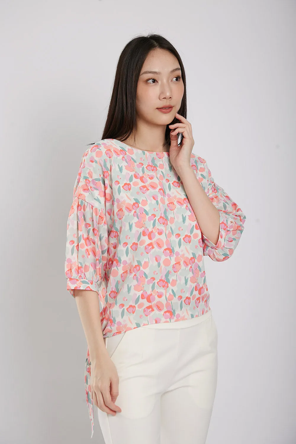 Berenice Blouse in Pink Floral