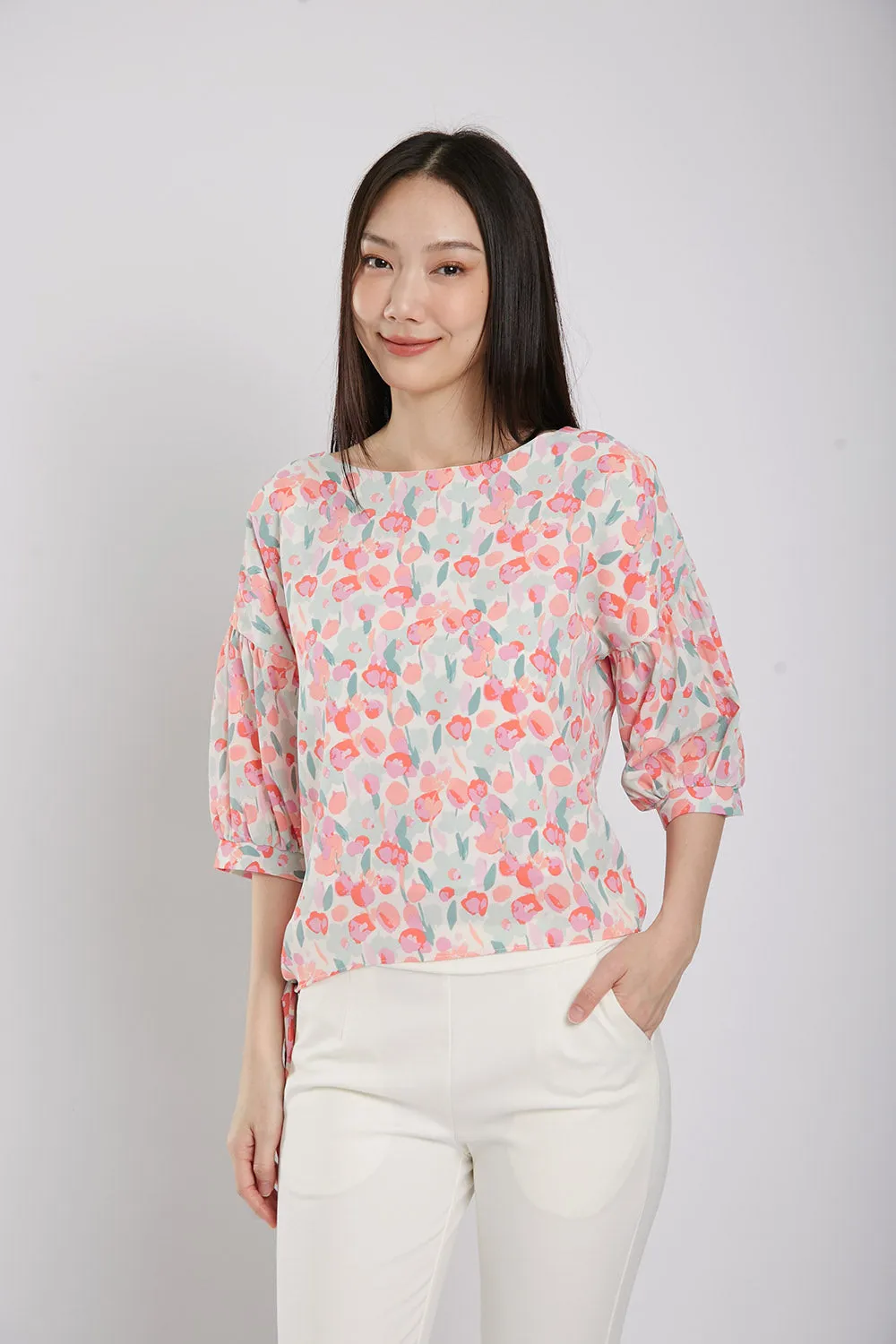 Berenice Blouse in Pink Floral