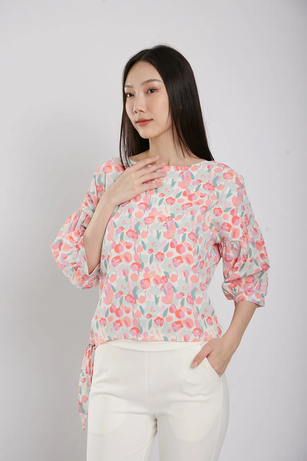 Berenice Blouse in Pink Floral