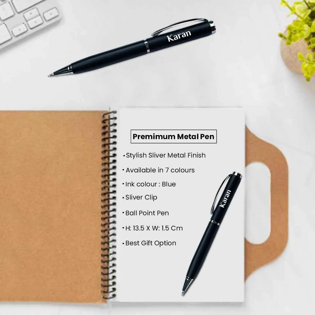 Black PU Leather Wallet and Pen Set - Personalized Gifts for Men