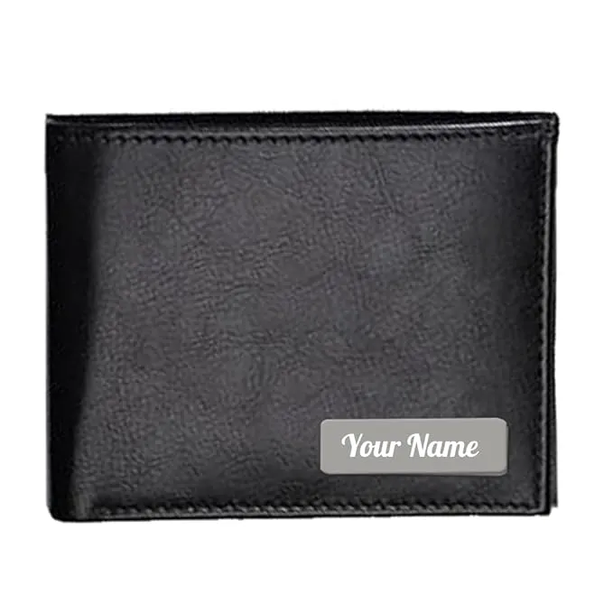 Black PU Leather Wallet and Pen Set - Personalized Gifts for Men