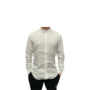 Bomboogie Camicia in lino collo coreana SM 6401 T LITP 00 white