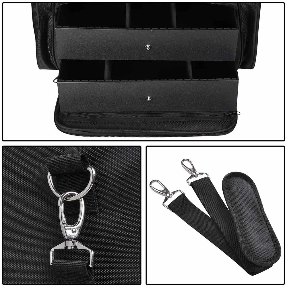 Byootique Essential 17" Makeup Train Case 1200D Oxford Soft Brushes Holder