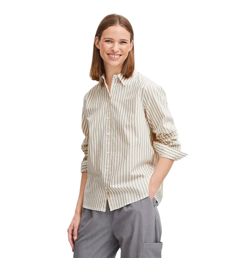 b.young camicia a righe con manica lunga da donna Byhetila 20814341 201072 safari mix