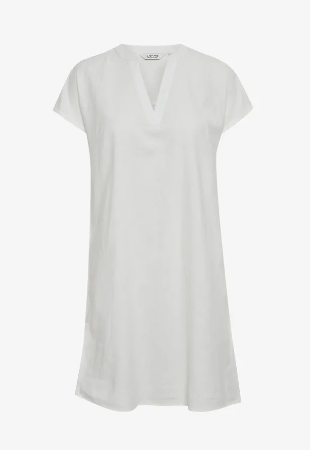 b.young Vestito da donna con scollo a V misto lino Byfalakka V Neck Dress 20811336 114800 off white