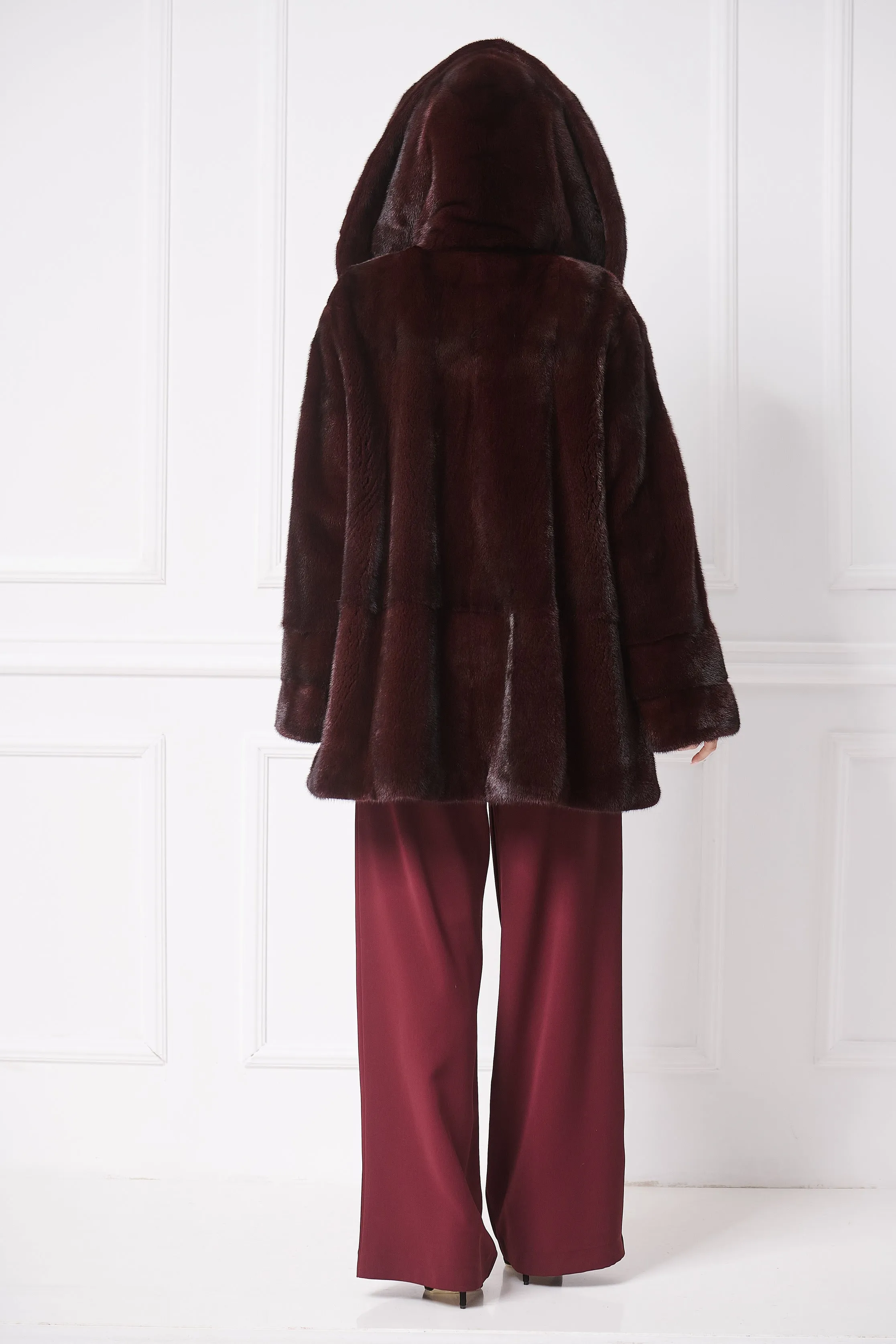 Casual Hooded Mink Jacket