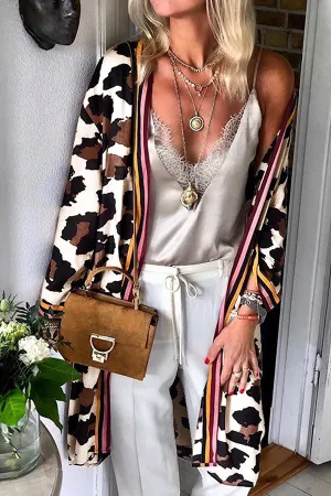 Casual Striped Leopard Patchwork