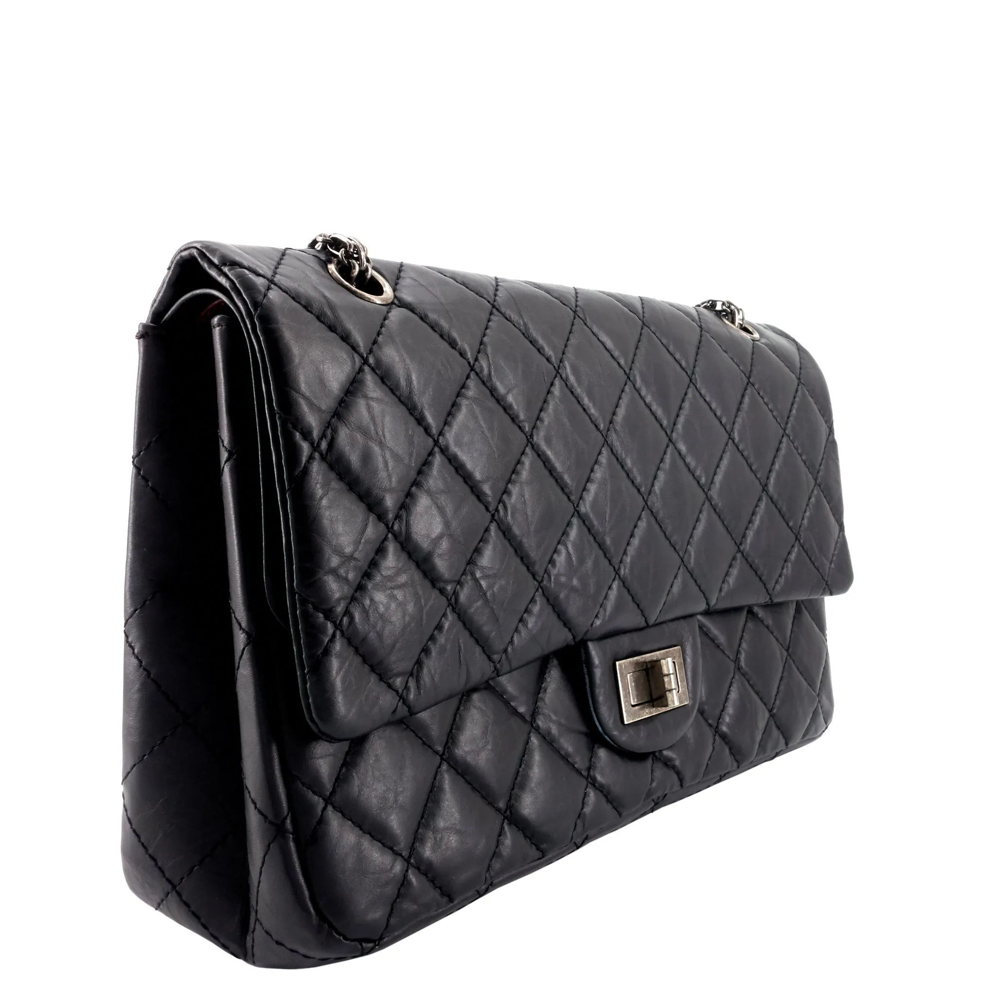 CHANEL 2.55 Large Aged Leather Flap Bag