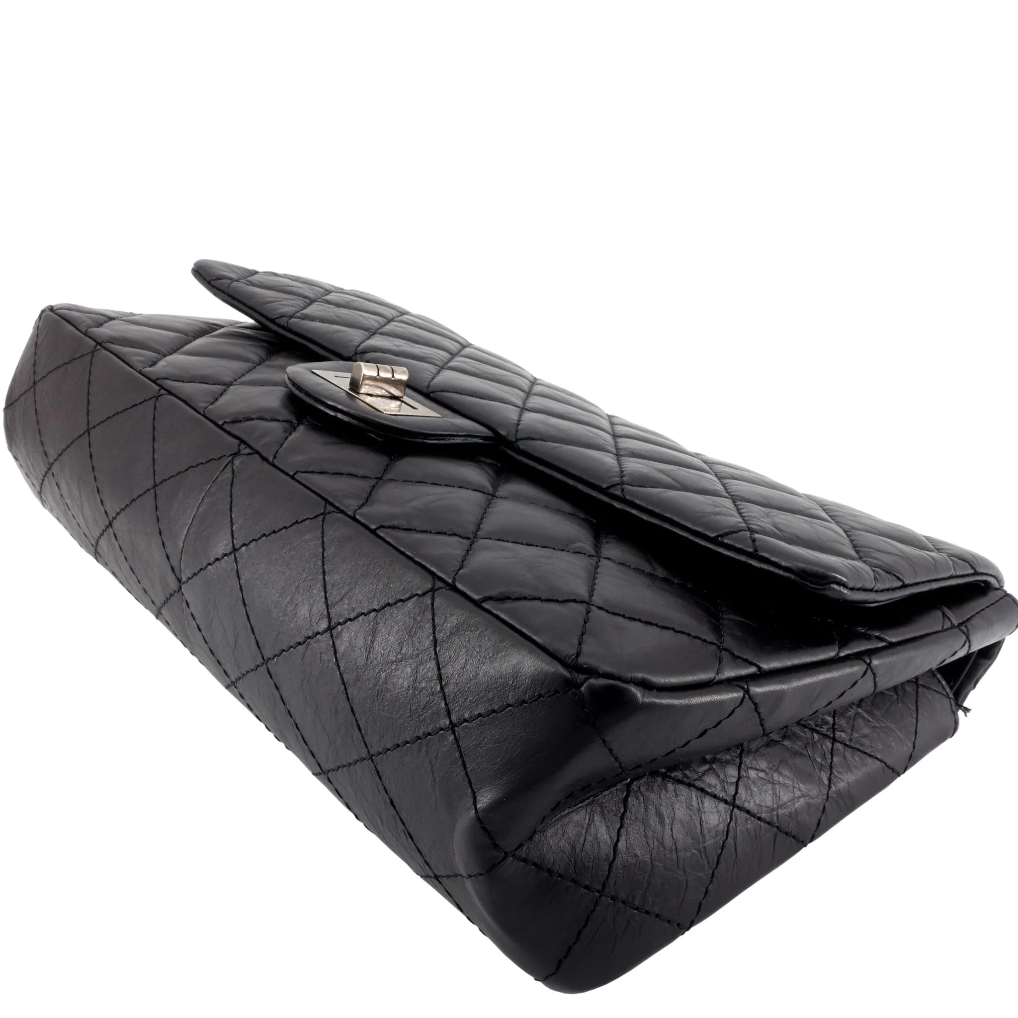 CHANEL 2.55 Large Aged Leather Flap Bag