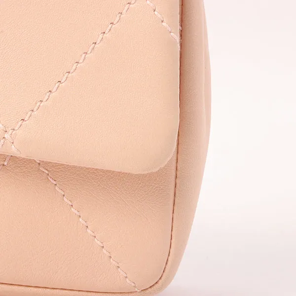 Chanel Around 2005 Made Wild Stitch Big Cc Mark Plate Chain Bag Baby Pink