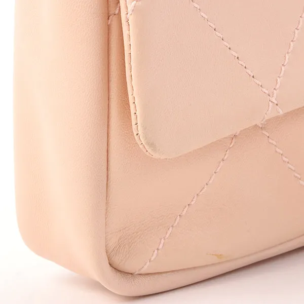 Chanel Around 2005 Made Wild Stitch Big Cc Mark Plate Chain Bag Baby Pink