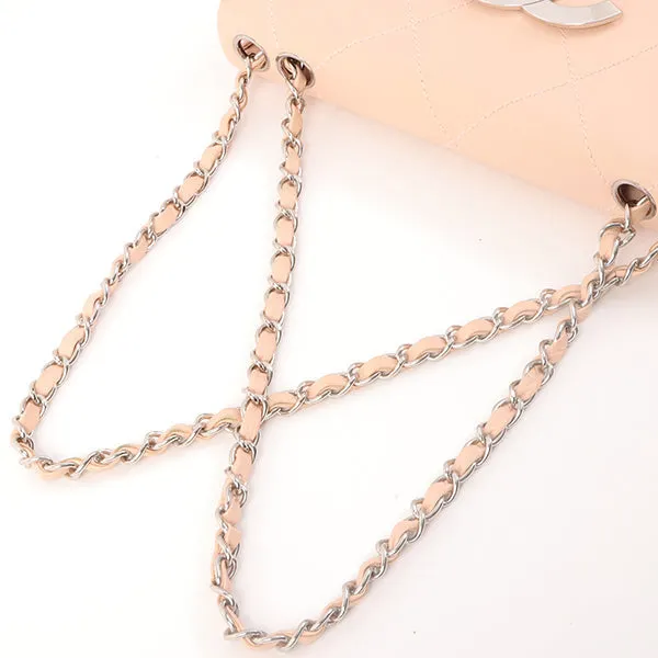 Chanel Around 2005 Made Wild Stitch Big Cc Mark Plate Chain Bag Baby Pink