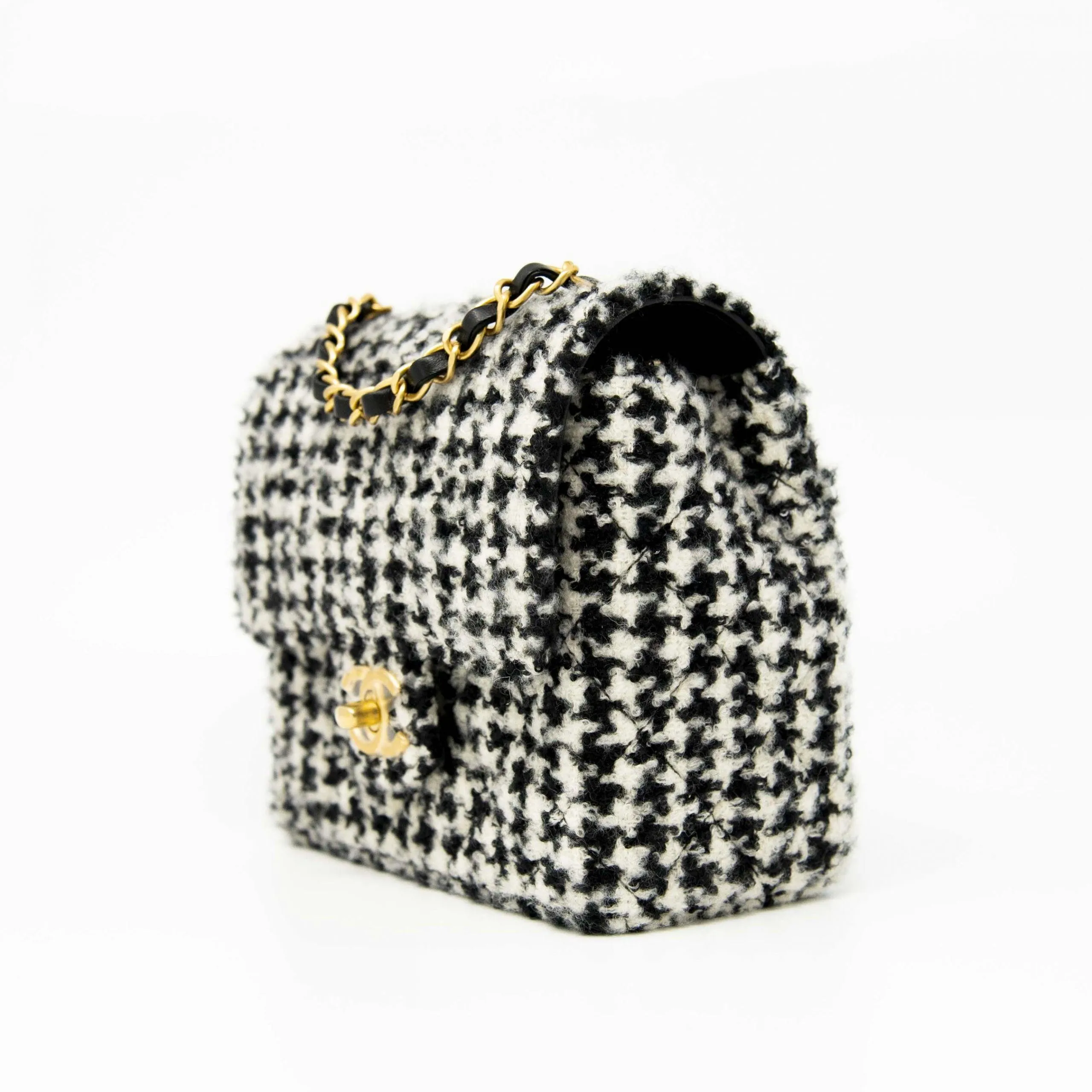 Chanel Houndstooth Tweed Mini Square Flap