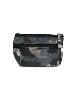 Coin Purse: Black Silver Camo