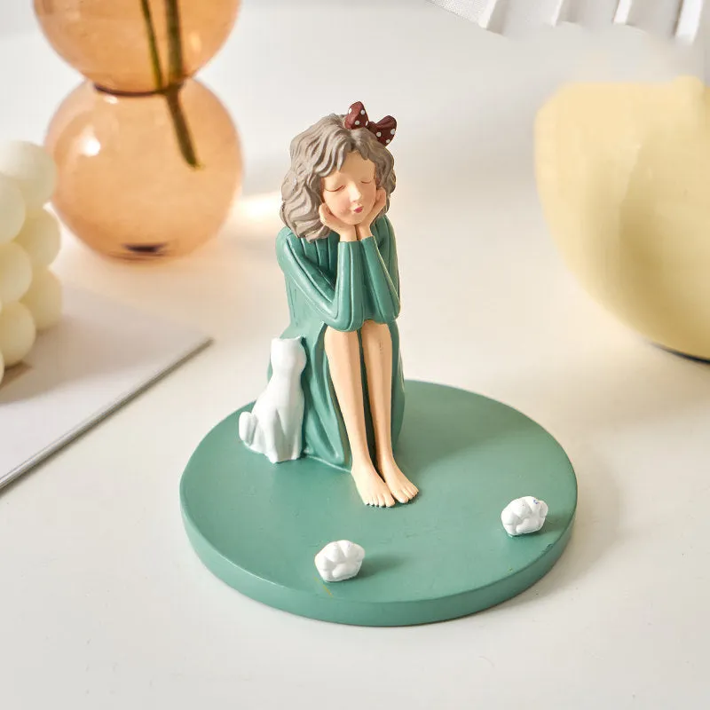 Cute Closed Eye Gril Phone Holder
