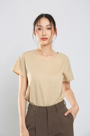 Danna V-Neck Top in Apricot