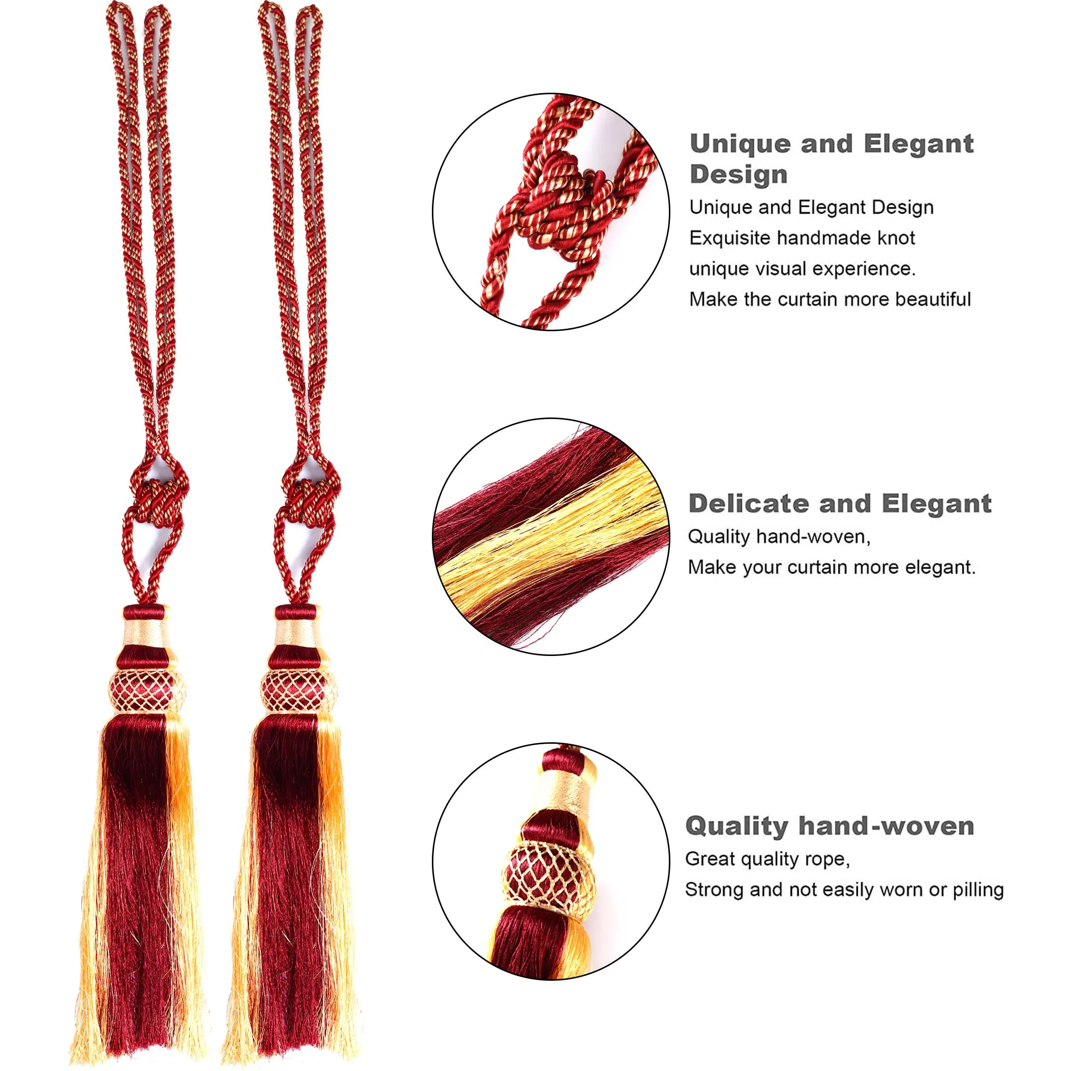 Decorative Hanging Tassel Curtain Tiebacks