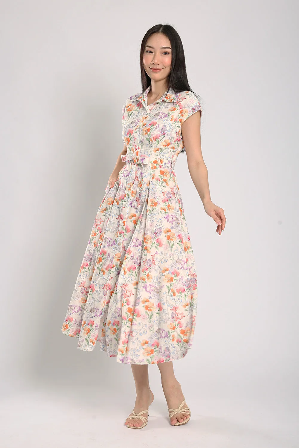 Dezza Midi Dress in Floral Prints