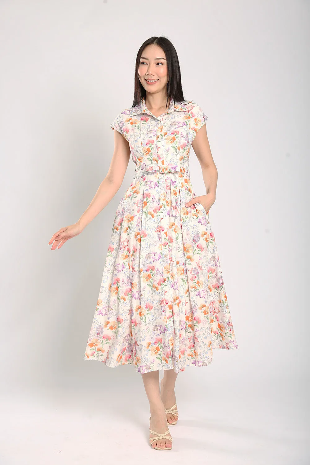 Dezza Midi Dress in Floral Prints