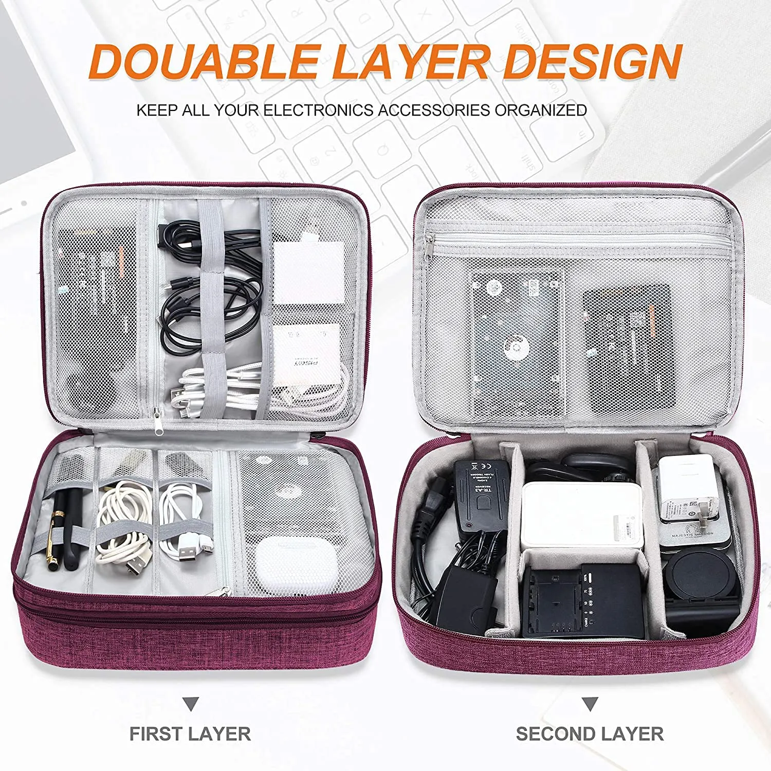 Double Layer Electronics Organizer