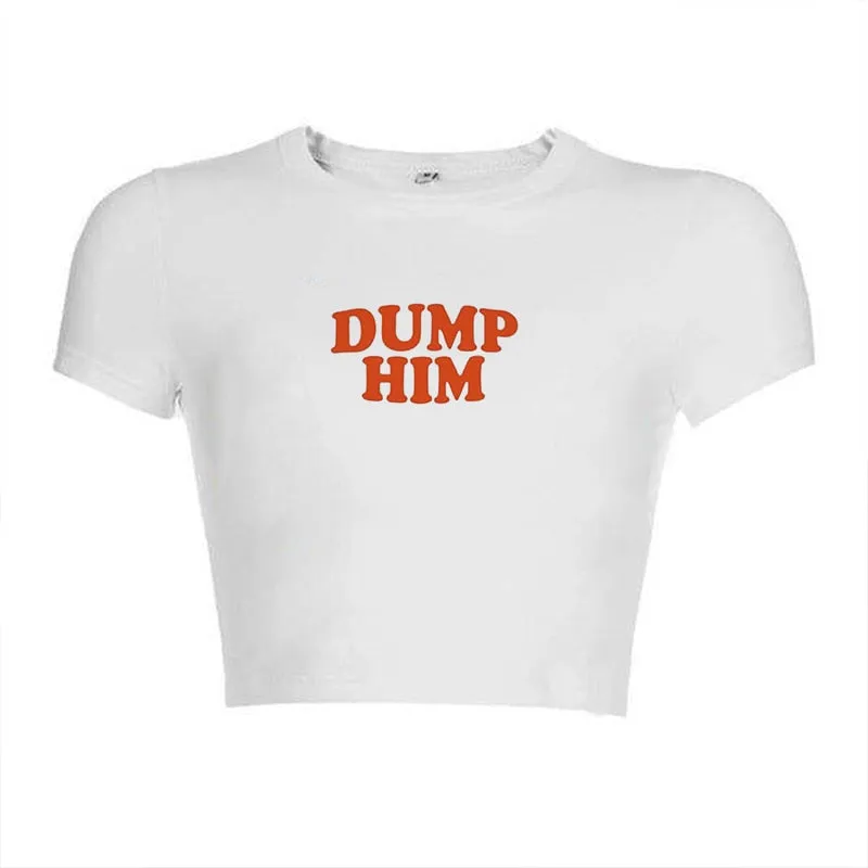 Dump Him Stylish White Crop Top
