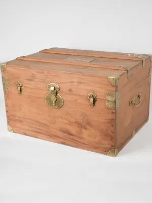 Early 20th-Century Military Camphor Wooden Trunk 15¾"