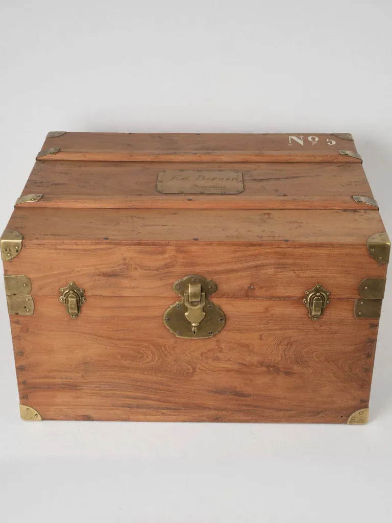 Early 20th-Century Military Camphor Wooden Trunk 15¾"