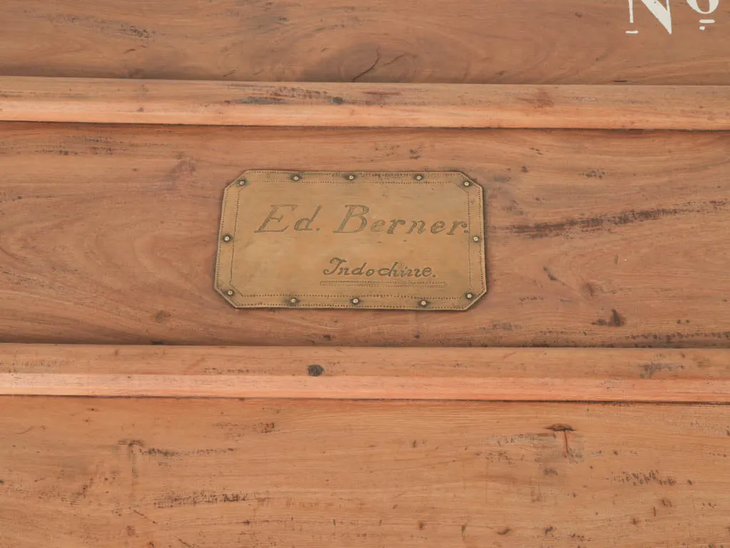 Early 20th-Century Military Camphor Wooden Trunk 15¾"