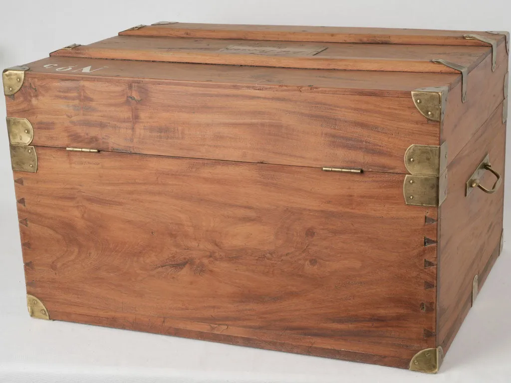 Early 20th-Century Military Camphor Wooden Trunk 15¾"