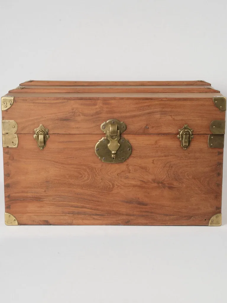 Early 20th-Century Military Camphor Wooden Trunk 15¾"