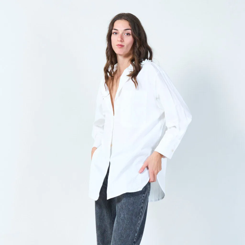 Embellished shoulder button-up shirt wholesale