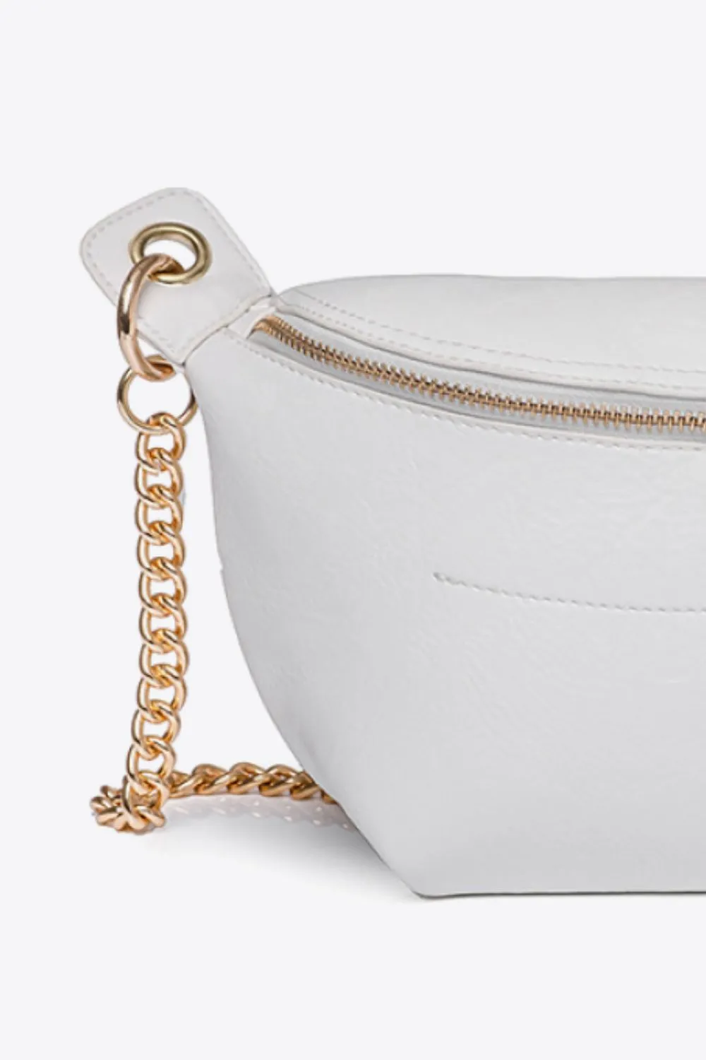 Faux Leather Chain Strap Crossbody Bag
