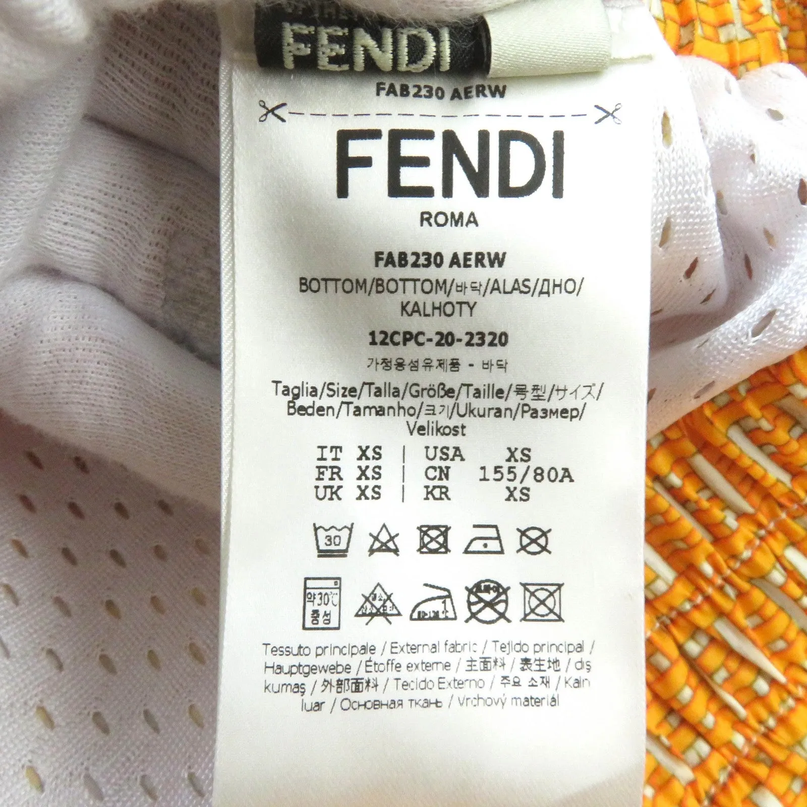 FENDI Shorts FAB230 polyester Yellow type XS