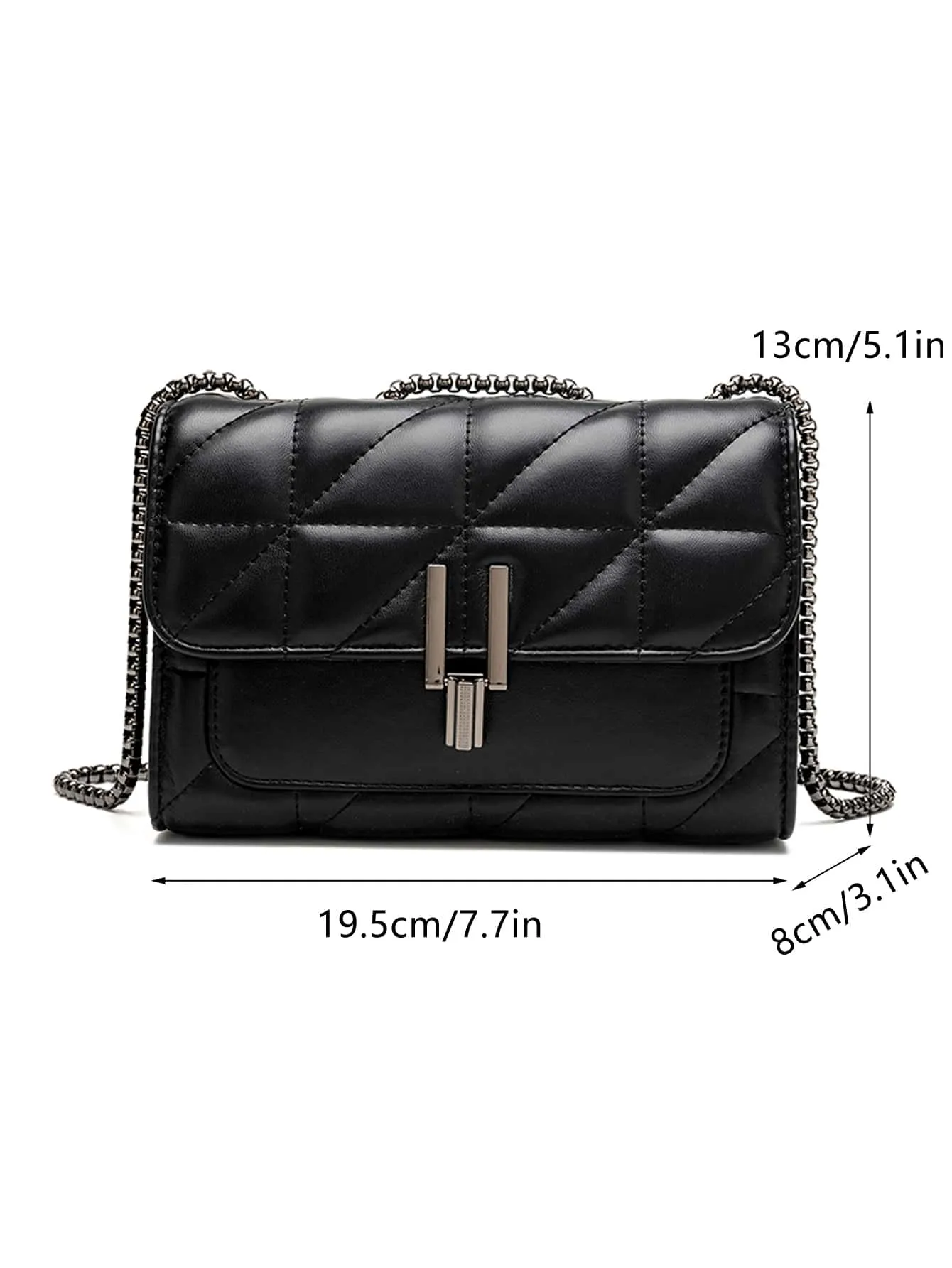 Flap PU Classic Quilted Detail Square Bag