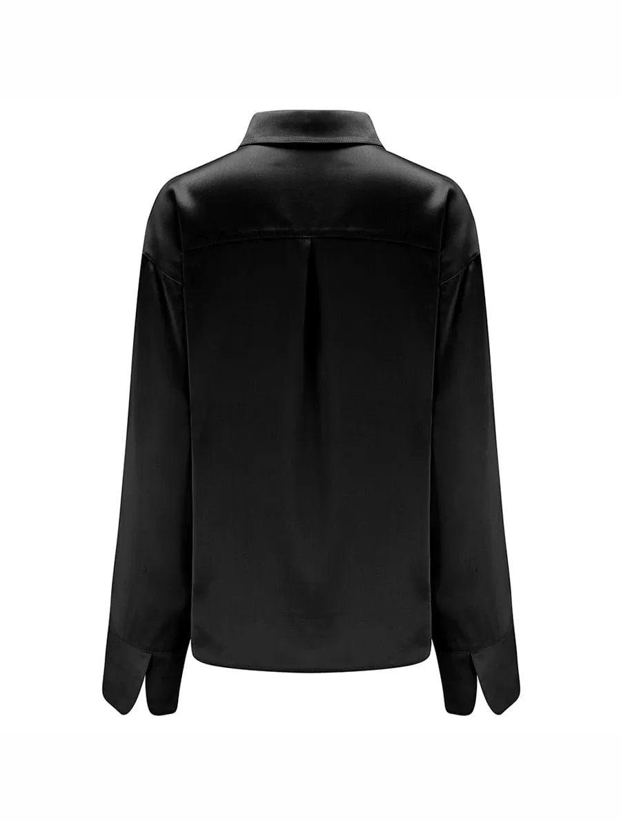 Fleur Du Jour Black Silk Shirt