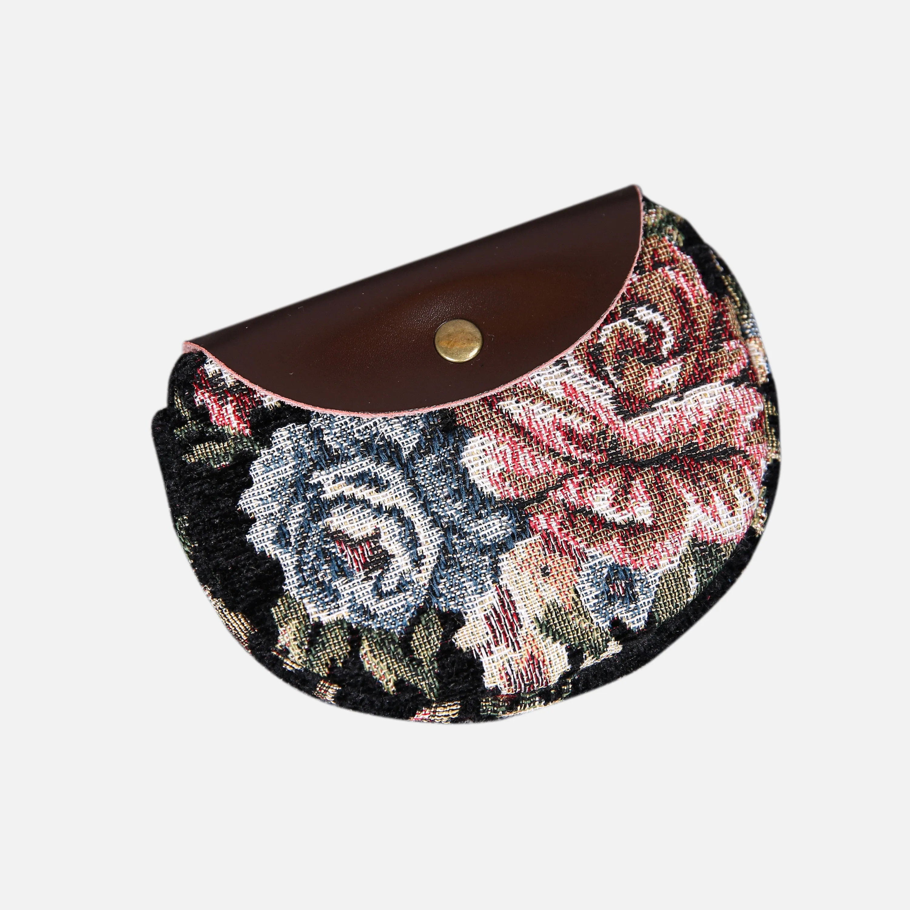 Floral Black Flap Coin Purse