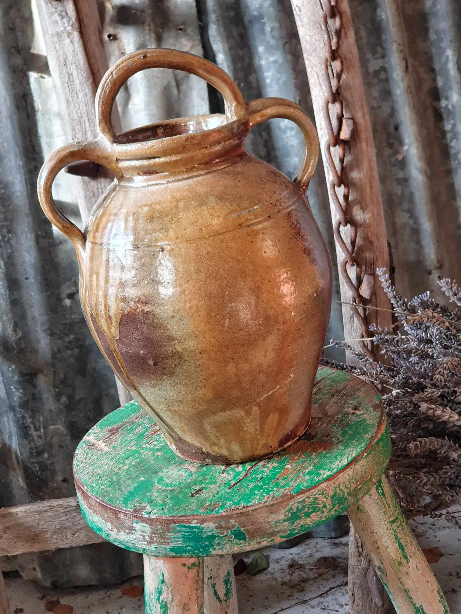 French Antique Cruche 19th Century French Farmhouse