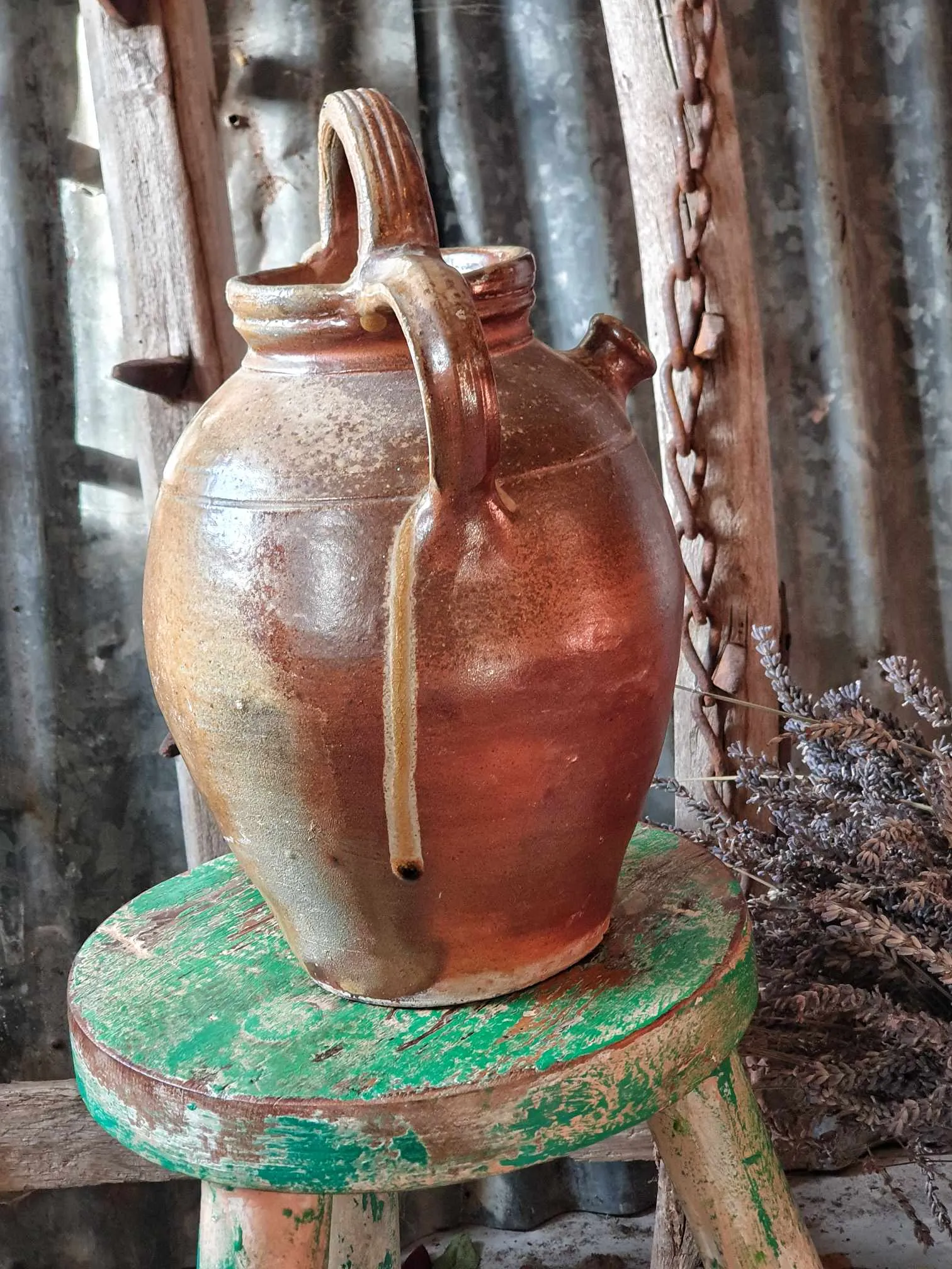 French Antique Cruche 19th Century French Farmhouse